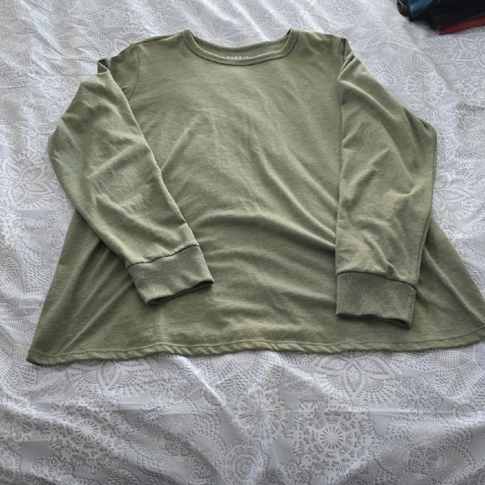 Torrid Olive Long Sleeve Tee